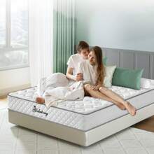 Matratze 140x190 cm, Höhe 24cm, Taschenfederkernmatratze Härtegrad H3 mittelfest, 7 Zonen Matratzen mit hochwertigem Komfortschaum, Rückenentlastende, Rollmatratze