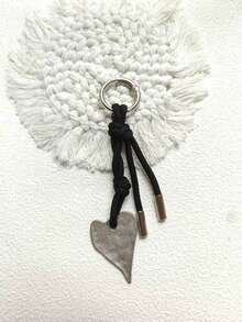 1 件女士编织绳心形钥匙扣吊坠，多功能 DIY 手工包包饰品