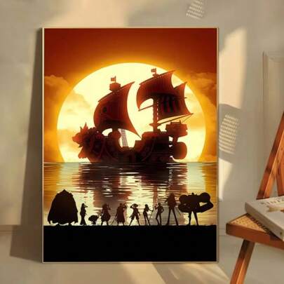 1 peça chapéu de palha piratas anime japonês popular one piece pôster impressões design perfeito decoração nórdica moderna para casa presente produtos de qualidade, sem moldura