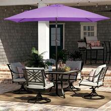 6.5x10 Ft Rectangular Patio Umbrellas Outdoor Market Umbrella With Push Button Tilt And Crank, Rectangle Table Umbrella 6 Sturdy Ribs UV Protection For Pool Garden Backyard Deck, Red - Taro Purple - View 3