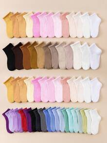 10 双儿童彩色随机短款弹力柔软袜子，适合 1-14 岁儿童，舒适透气，百搭休闲青少年袜子学校 - 彩色 - 查看 3