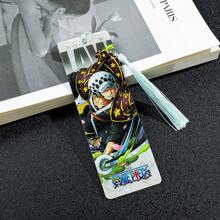 bandai Marcador de livro de acrílico One Piece com borla, produtos da One Piece, presentes para fãs, material escolar, volta às aulas