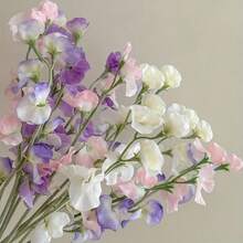 Set de 5 piezas/3 piezas/1 pieza Arreglo de flores artificiales, pieza central decorativa con flor de guisante artificial vibrante con toque realista, corona DIY para boda y fiesta, decoración floral para el regreso a clases