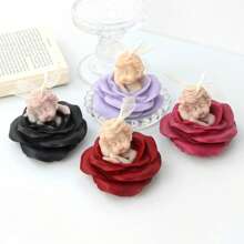 Stampo in silicone per candela profumata all'aromaterapia a forma di angelo con rose