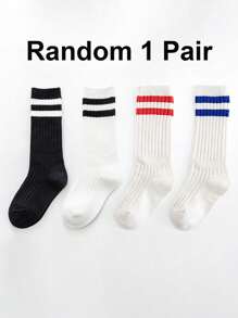 2 Pairs Of Children's Socks For All Seasons Ins Parallel Bar Calf Socks Versatile Student Socks Sports College Style Tube Socks Suitable For Daily Life