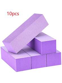 Bộ 20/10/5/2 miếng mút đánh bóng móng tay, giấy nhám, độ nhám 80/120, dũa móng tay 3 mặt dùng trong làm móng (Màu tím & đen) - Màu tím - Xem 9