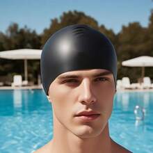 Silicone Waterproof Swim Cap, Matching Nose Clips, Women Men Universal, For All Hairstyles, Comfortable Anti-Slip Swim Cap