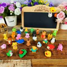 30/50 PCS Random Animal Erasers, Mini Erasers, Easter Fillers, Fun Back To School Gifts, Classroom Reward Prizes, Student Box Toys, Suitable For Schools, Learning Supplies