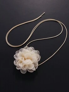 1 chiếc vòng cổ kiểu dáng thanh lịch mùa hè, chất liệu da màu be, dây vải nhiều màu sắc, họa tiết hoa lớn, thích hợp cho kỳ nghỉ biển, tiệc tùng hộp đêm và váy dạ hội. - Màu be - Xem 13