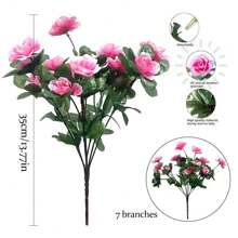 4 Realistic Artificial Flowers - UV Resistant Fabric Bouquet, Suitable For Indoor And Outdoor Decoration, Perfect For Potted Plants, Porch, Terrace, Balcony, Garden, Courtyard - No Container Required, Artificial Outdoor Flowers