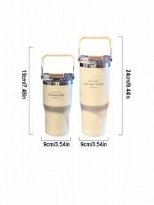 1 件大容量保温杯带手柄，高品质饮具适合热水，居家返校使用