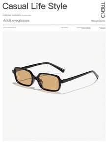 1 PC Women's Acrylic Casual Rectangular Fashion Glasses For Everyday Vacations, Holiday Gifts And Everyday Dress For Summer Beach Vacation,Outdoor,Travel