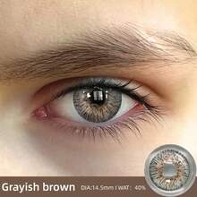 2 piezas de lentes de contacto de color gris marrón, maquillaje de ojos, lentes de contacto anuales suaves cosméticas, ideales para maquillaje creativo de Halloween, fiesta temática y transformación para disfraces y eventos especiales. - Multicolor - Ver 7