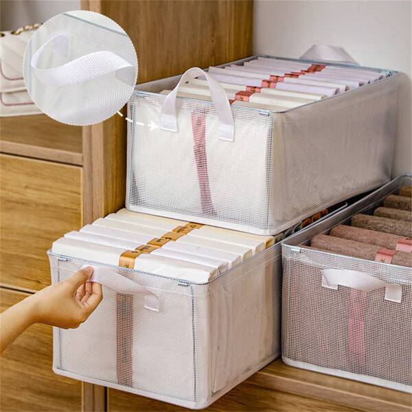 1 pièce Boîte de rangement minimaliste et transparente en PVC imperméable, boîte de rangement avec cadre en acier et tissu pour vêtements, dortoir, usage domestique, sac de rangement de jouets