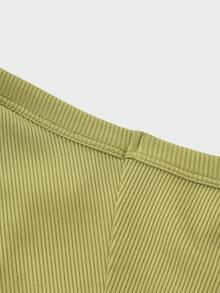 Floreya 女式方领吊带背心，夏季性感简约休闲修身显瘦吊带衫外套，法式无袖露脐上衣，四季皆宜，运动风 - 酪梨綠 - 查看 7