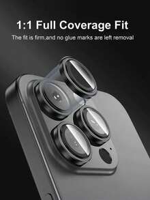 3pcs Tempered Glass Camera Lens Protector, Compatible With IPhone 16/16 Pro Max/15/14/13/12/11, Waterproof HD Design, Easy To Install, Phone Accessories, Protect Original Lens, One-To-One Fit, Screen Protector | Exquisite Design | Easy To Install, Gift For Birthday, Family, Friends, Alloy Metal With Tempered Glass Full Coverage, Lens Protector - Black - View 5