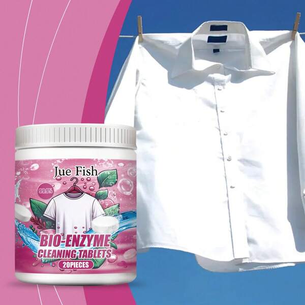 Comprimés effervescents pour le nettoyage des vêtements, sel détachant explosif à l'enzyme biologique pour le retrait des taches et l'élimination des odeurs lors du lavage