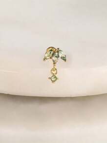 1 Stück Natürlicher Moos Achat 925 Sterling Silber Ohrringe für Frauen, klassischer flacher Rücken Piercing, minimalistisches Geschenk für Mütter, Brautschmuck, hochwertiger Schmuck
