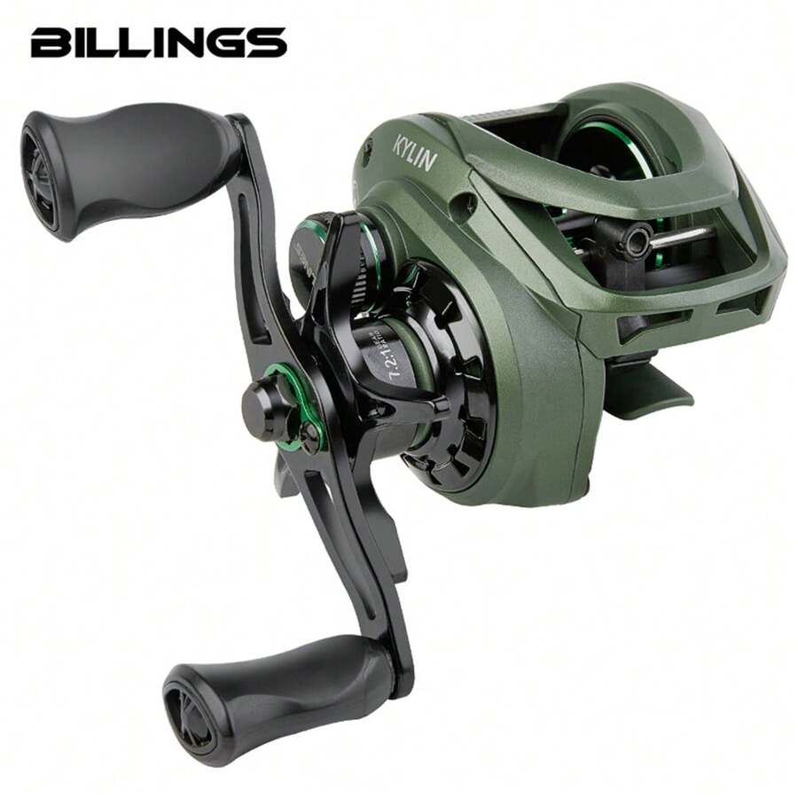 Carrete de pesca de casting Apto para agua dulce y salada Relación de engranaje de alta velocidad 7.2:1 Máxima resistencia al arrastre de 8 KG Con eje de metal Peso ligero de 6 oz Lanzamiento suave Perfecto para principiantes y todos los niveles