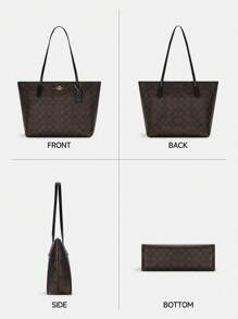 Coach Bolso de tela grande tipo tote con asa de hombro para mujer, bolso de mano y cartera con cierre de cremallera, bolso de mamá para el trabajo, viajes, compras y uso diario