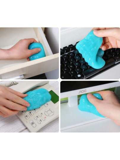 1 pote Gel Mágico de Limpeza Automotiva Remoção de Poeira para Saída de Ar de Carro Teclado e Mais