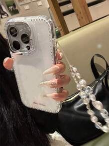 Luxury Cute Flash Diamond Bow Solid Color Phone Case Compatible With IPhone 17 ProMax 17 Pro 17 16 15 14 13 Pro Max Soft Shockproof Back Cover Couple Girlfriend Friend Gift
