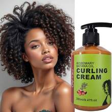 MELAO Rosemary And Babassu Oil Curl Cream 280ml - Natural Styling And Frizz Control, Suitable For Curly Hair, Adds Shine, Moisturizes And Softens, Pump Dispenser For Easy Use.