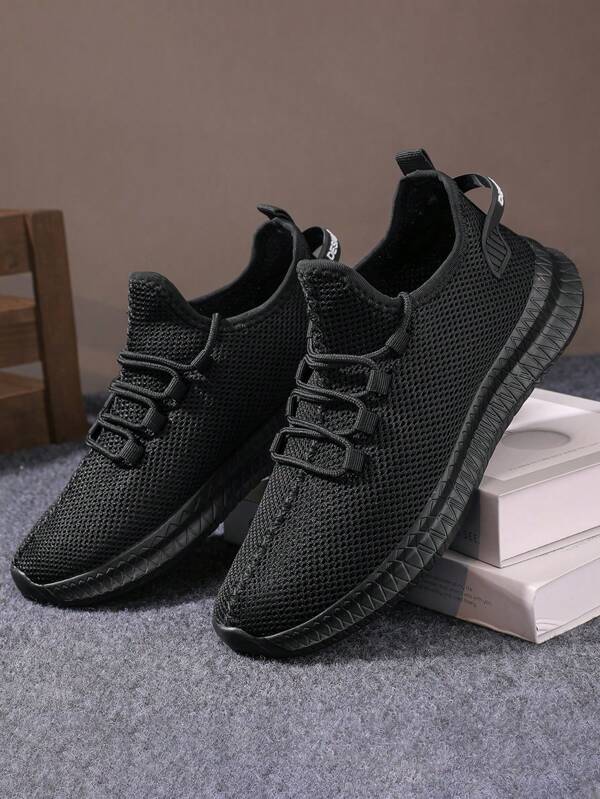 (Lightweight Mesh Material, Breathable And Lightweight) Men's Shoes, Couples Shoes Size 39-48 Plus Size, Men's Fashion Sneakers, Summer New Hollow Breathable Slip-On Lightweight Non-Slip Sports Casual Mesh Running Shoes, Men's Comfortable Lightweight Non-Slip Sports Shoes, Suitable For Casual, Outdoor, Daily Commute, Work, Party, Halloween, Campus, Student, Teacher, Youth, Middle-Aged, Travel, Lace-Up Flat Shoes