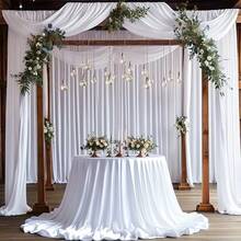 1 优雅白色缎面婚礼背景 - 9.94 英尺 X 6.63 英尺 | 奢华缎面窗帘背景面料 - 白色 | 非常适合生日、周年纪念日、情人节、母亲节等庆祝活动 | 真丝面料,适用于婚礼、新娘派对、舞台装饰、毕业派对和节日庆典、婚礼装饰、夏季礼物、海滩返校学校用品、房间装饰 - 白色 - 查看 8