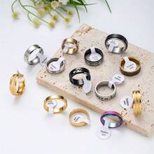 20Pcs Fashion Stainless Steel Rings For Women Men Mix Style Simple Heart Love Butterfly Geometric Jewelry Party Gifts - 20 Random Mixed Rings - View 3