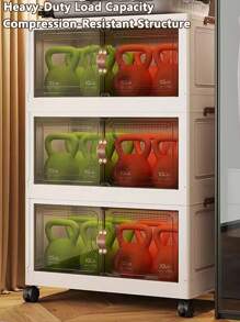 5/4/3/2/1 Layer Clothes Storage Box, Home Closet Organizer Folding Plastic Container Cabinet With Door, Large Capacity For Women Storage Organizer Travel Essentials Back To School