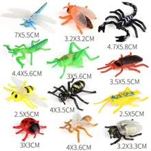 24pcs Realistic PVC Insect Model Toys, Simulation Archaeologic Digging Joke Soft Rubber Animal Butterfly Bee Specimen Decoration Stress Relief Toys