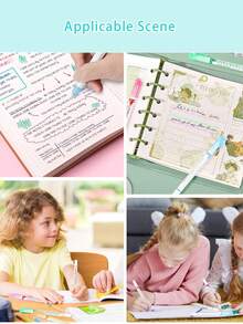 创意 3/6 色边框笔，带波浪形和荧光墨水，适用于 DIY 项目和标记曲线，多用途，适用于学校和办公室，学校用品，返校