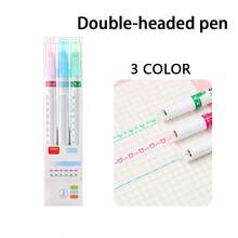 创意 3/6 色边框笔，带波浪形和荧光墨水，适用于 DIY 项目和标记曲线，多用途，适用于学校和办公室，学校用品，返校