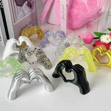 1pc,Colorful Resin Heart - Shaped Festive Figurine Ornaments. Ideal For Occasions Like Birthdays, Adding An Ambient Touch To Tabletops. Perfect Decorations For Proposal Parties, Wedding Gifts, And Wedding Favors For Guests.