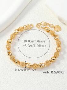 Middle Eastern Style 24K Gold-Plated Hollow Design Ladies Elegant Bracelet
