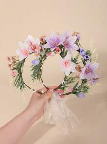 1 Stück romantischer bohemischer Blumenkranz, boho-natürlicher Stil Braut Hochzeit Urlaubs Kopfschmuck für Strand Reise Fotoshooting