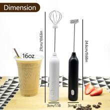 Feizsmile Batidor de leche recargable de mano eléctrico, batidor de café con 2 varillas de acero inoxidable, 3 velocidades ajustables, espumador de espuma, batidor para café, matcha, latte, capuchino, chocolate caliente