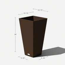 Maceta en forma de taper de interior/exterior Veradek V-Resin (26 pulgadas, Espresso) - Café integral - Ver 11