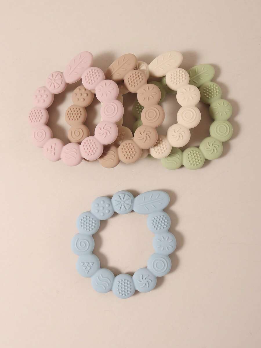 婴儿硅胶软牙胶玩具，水果主题婴儿牙胶棒咀嚼磨牙按摩器 - 彩色 - 查看 1