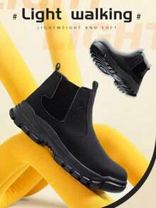 男士安全工作靴，大码高帮户外工业鞋，合成革鞋面搭配EVA鞋底，适用于建筑、采矿、徒步、狩猎等多种场合，春、秋、冬四季皆宜。