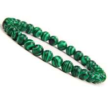 1 pieza Pulsera artesanal de cuentas de crisocola, pulsera de curación de energía con cuentas de 4/6/8/10mm, joyería para aliviar la ansiedad, suerte y encanto