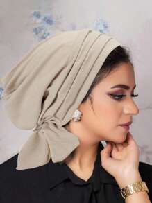 1pc Women Muslim Hiab Turban Headscarf Wrap Hat Hair Loss Head Cover Beanies Bonnet Turban Bandanas Chemo Cap