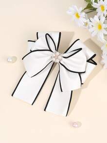1/2 Stück Mädchen Haarschleifen weiße Schleife Haarclips für Mädchen, PU Leder Haarspangen mit Krokodilclip geeignet für Hochzeiten, Partys und Urlaube, perfekte Geschenke für Mädchen, Haarzubehör - Krawatte - Übersicht 15