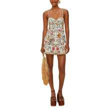 FARM Rio Delicate Forest Off White Linen Romper Swim Cover-Up |  | Women Sports Bodysuits