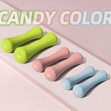 DDCAQIOUA 6kg(3kg*2)1 Pair Of Women's Multifunctional Dumbbell Set, Perfect For Home And Gym Workouts, Arm Training And Yoga, Bone Shaped Iron Dumbbells - Pink - View 5