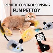 USB Rechargeable Remote Control Electric Toy Mice With Light Sensor, Durable Cat Toy, Cat Teasing & Entertaining Toy, Pet Toys