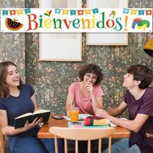 Welcome Party Banner, Spanish Welcome Banner, Mexico Carnival Welcome Party Decorations, Welcome Back Party Supplies