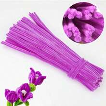 100 件多色雪尼尔管道清洁器，适用于手工艺和 DIY 项目，双色可选扭绳清洁器套件，管道清洁器花套装