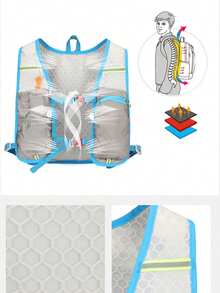 1 件全新超轻越野跑背包，带水袋，透气紧凑型背包，适合骑行、运动、徒步旅行